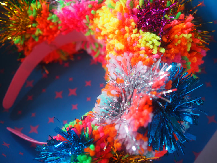 Tinsel Pom Pom Headband
