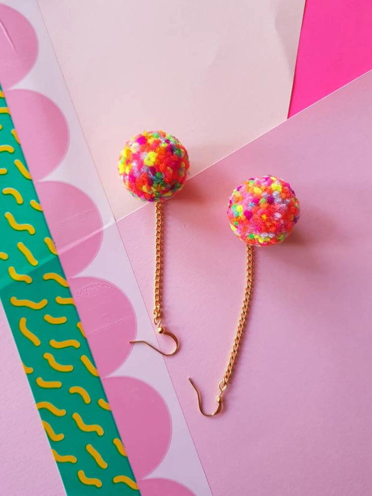 Confetti Pom Pom Earrings