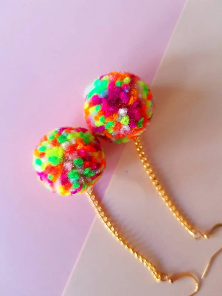 Confetti Pom Pom Earrings