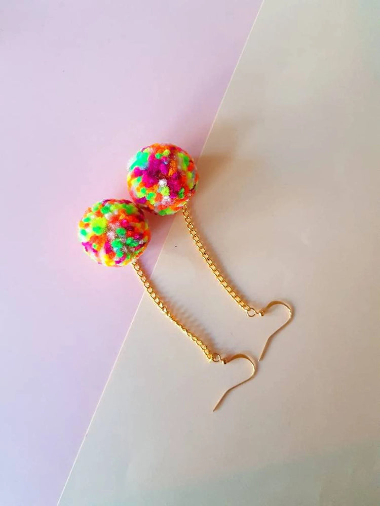 Confetti Pom Pom Earrings
