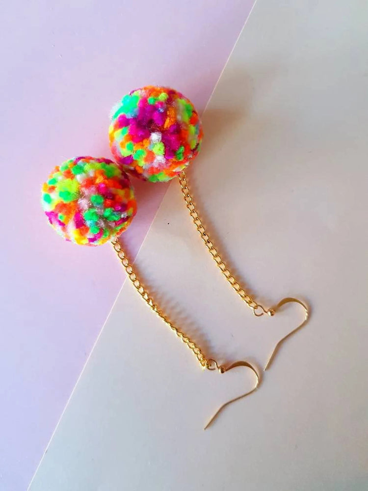 Confetti Pom Pom Earrings