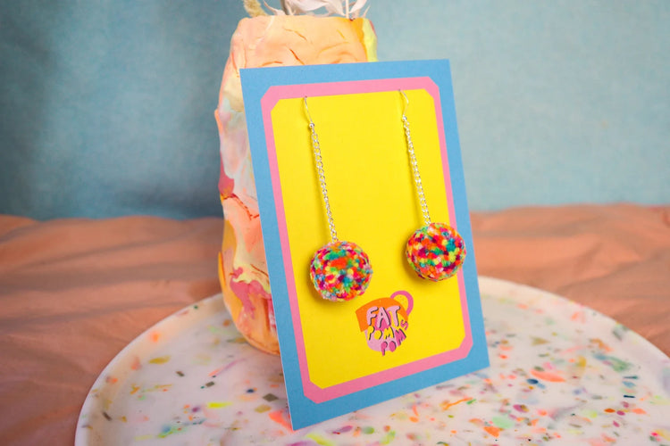 Confetti Pom Pom Earrings