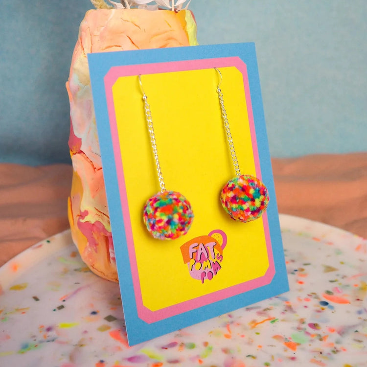 Confetti Pom Pom Earrings