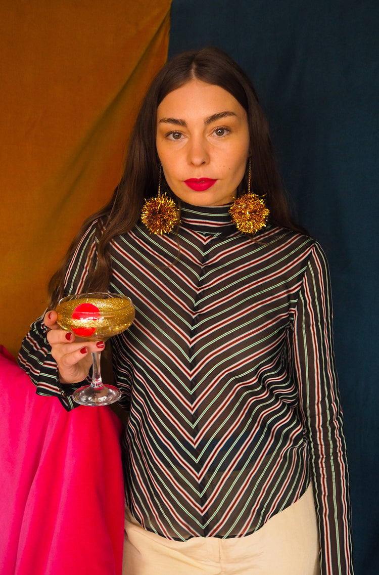 Gold Tinsel Earrings