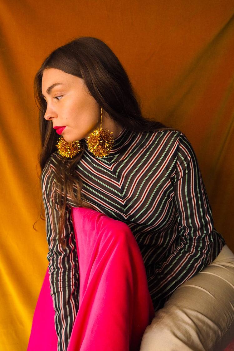 Gold Tinsel Earrings