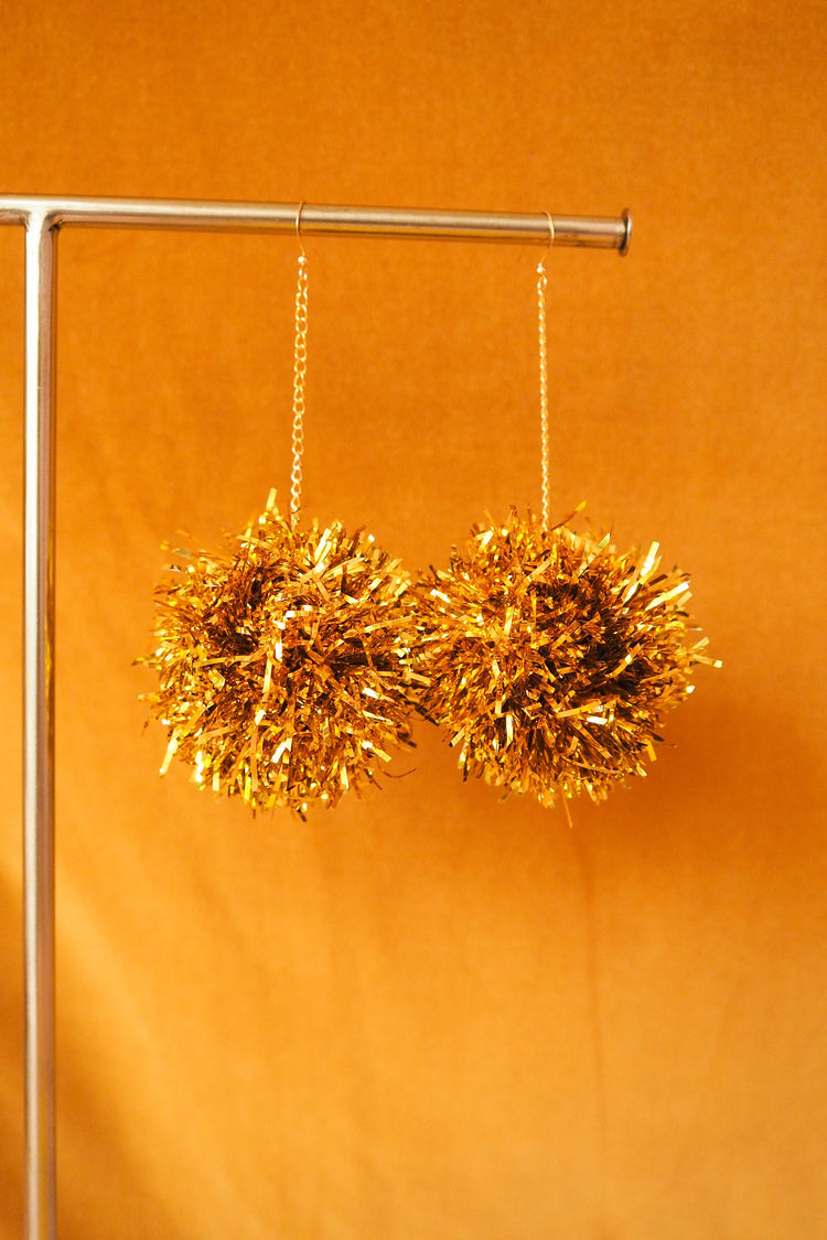 Gold Tinsel Earrings