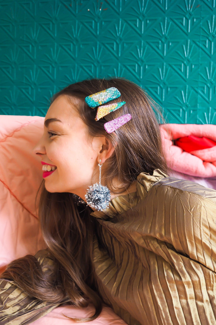 Silver Tinsel Earrings