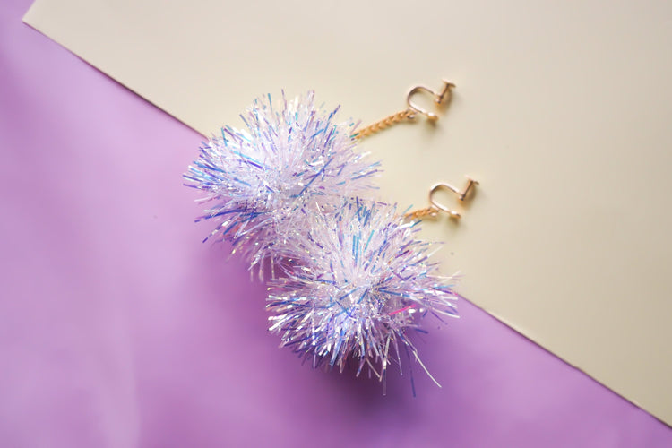Mini Tinsel Earrings - Choice of colours