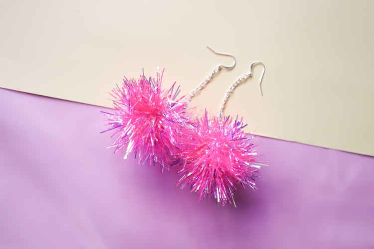 Mini Tinsel Earrings - Choice of colours