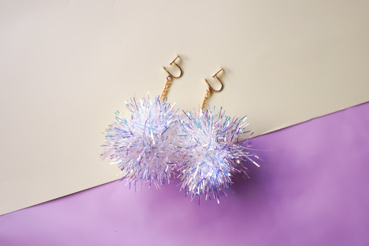 Mini Tinsel Earrings - Choice of colours