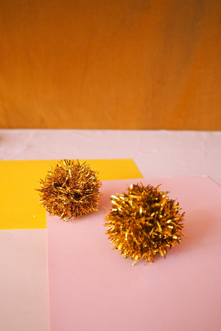Gold Tinsel Earrings