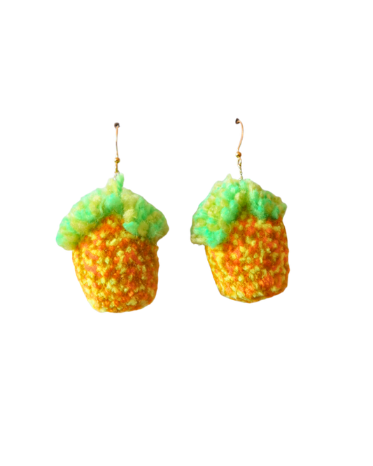 Pineapple Pom Pom Earrings Sample Sale