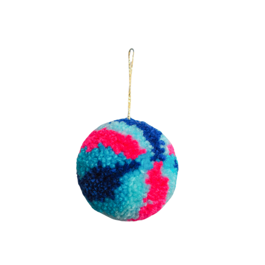 Handmade Pom Pom Bauble Decoration - Christmas