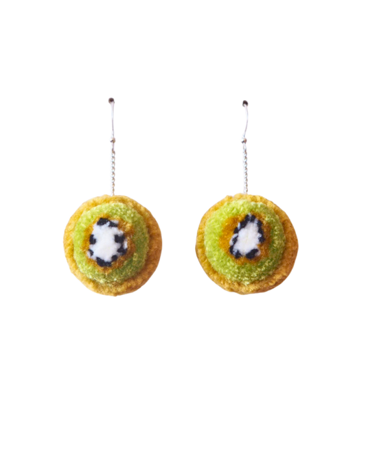 Kiwi Pom Pom Earrings Sample Sale