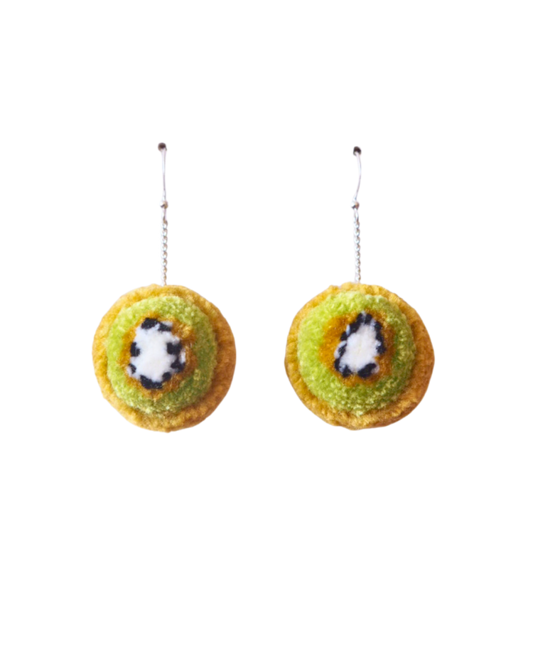 Kiwi Pom Pom Earrings Sample Sale