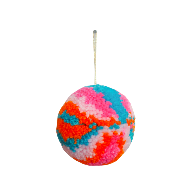 Handmade Pom Pom Bauble Decoration - Christmas