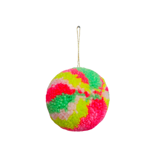 Handmade Pom Pom Bauble Decoration - Christmas