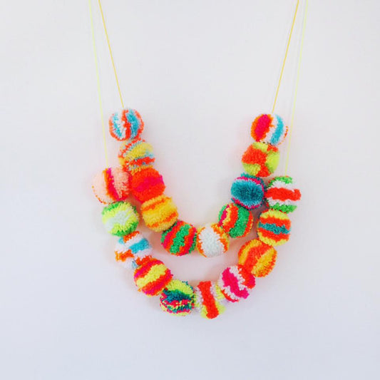 Multicolour Pom Pom Christmas Tree Garland