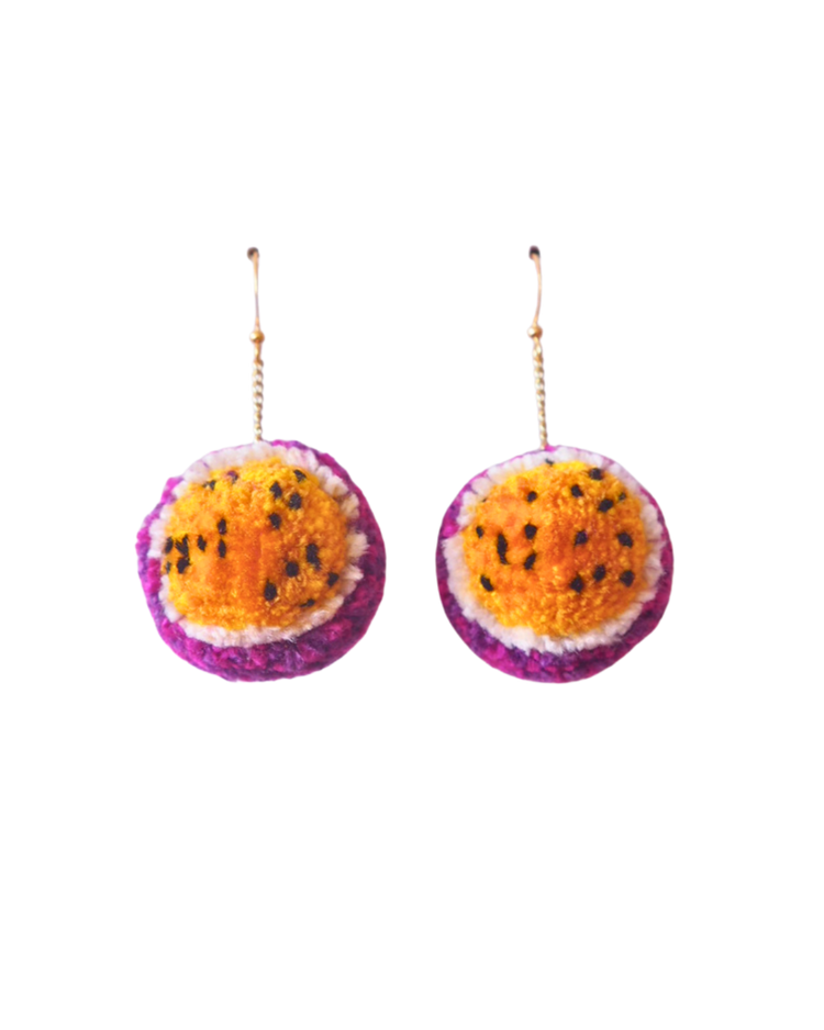 Passionfruti Pom Pom Earrings Sample Sale