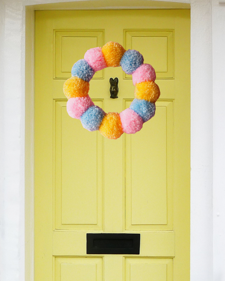 Chunky Pom Pom Wreath DIY Kit – Beginner Friendly Pastel Craft Kit