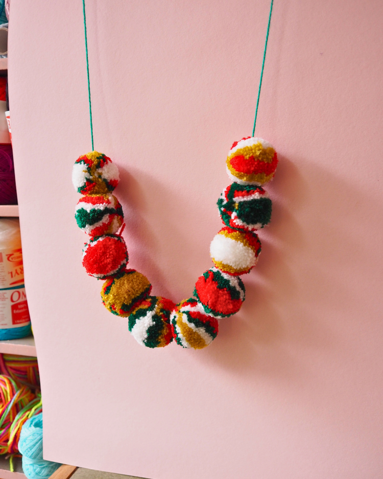 Traditional Festive Mini Pom Pom Garland