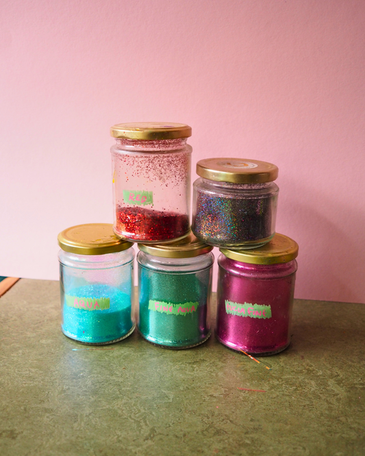 5 x Glitter jars