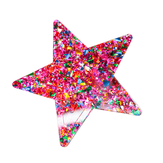 Giant Rainbow Star Hair Clip - 11cm