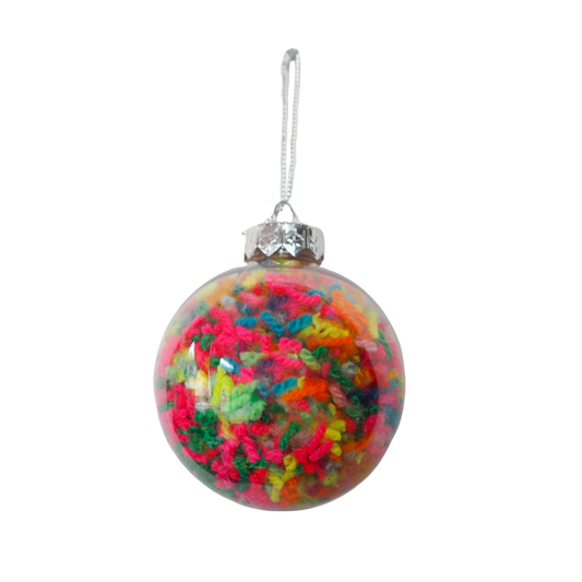 Yarn Christmas Bauble Decoration - Glass or Plastic