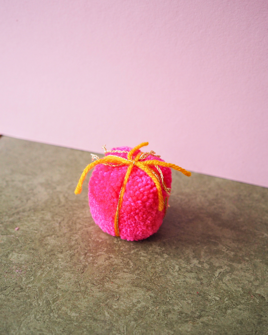 Handmade Present Pom Pom Bauble Decoration