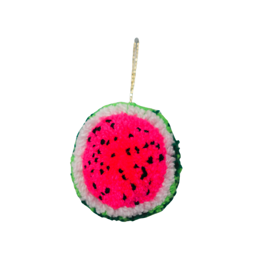 Handmade Watermelon Pom Pom Bauble Decoration - Christmas