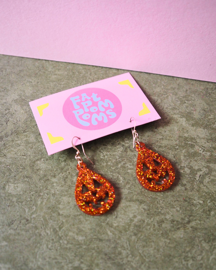 Halloween Resin Pumpkin Earrings