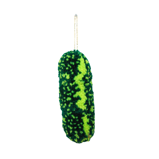 Handmade Courgette Pom Pom Bauble Decoration - Christmas