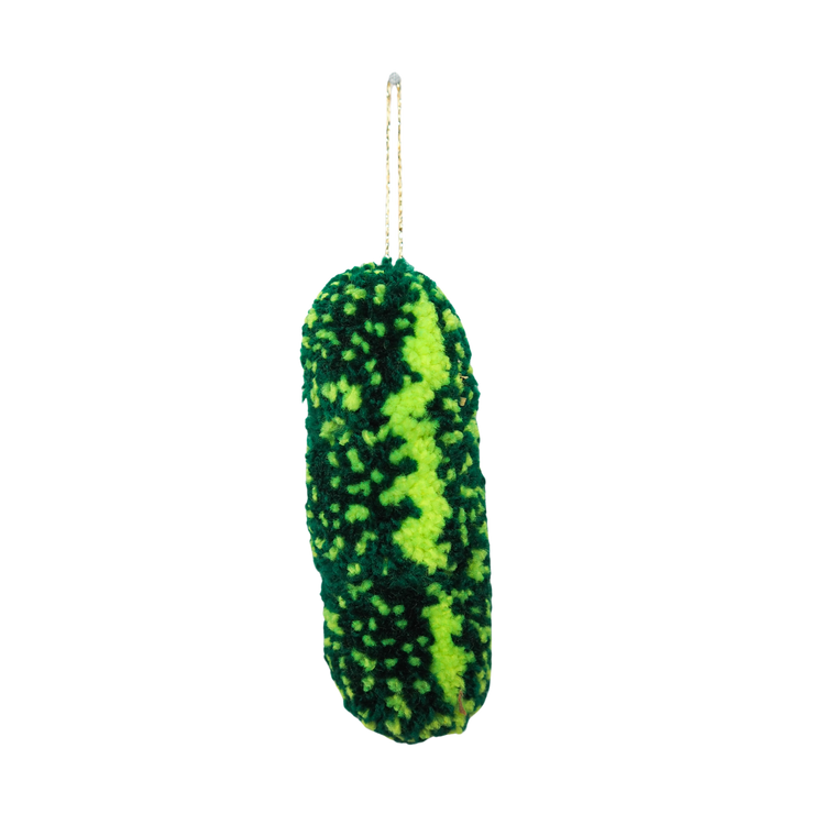 Handmade Courgette Pom Pom Bauble Decoration - Christmas