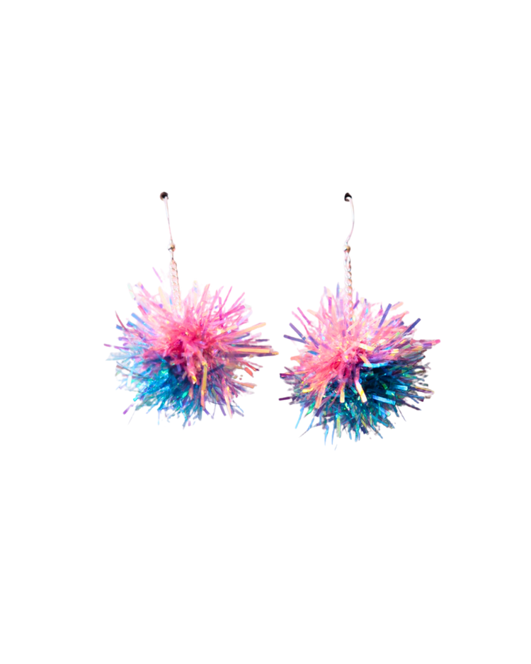 Mini Tinsel Earrings Sample Sale -Pastel Pink & Blue