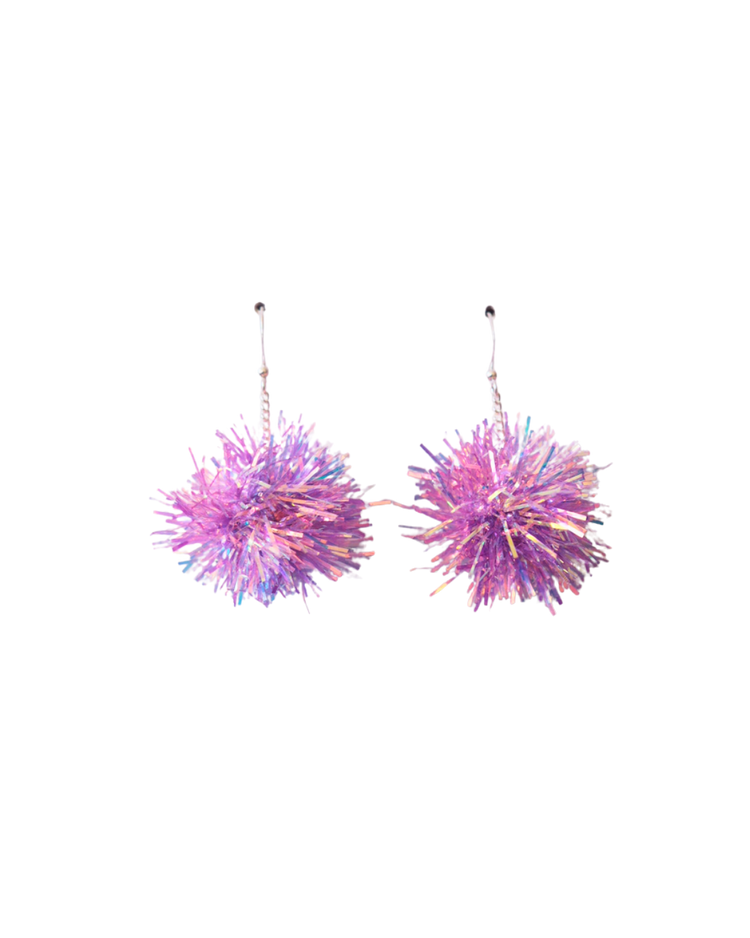 Mini Tinsel Earrings Sample Sale - Lilac