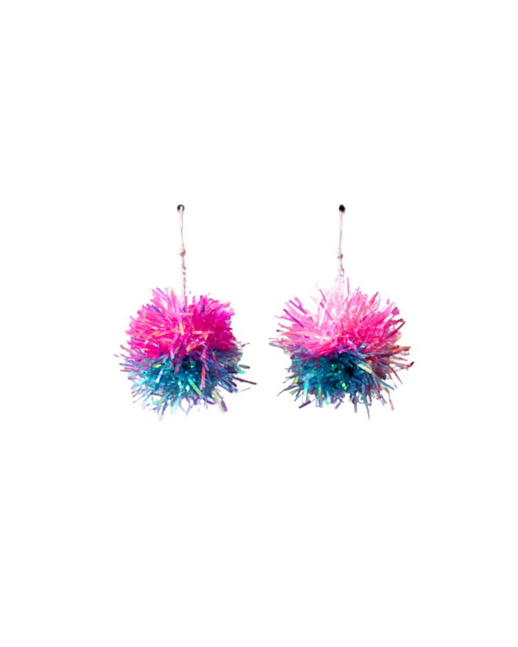 Mini Tinsel Earrings Sample Sale - Pink & Blue