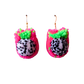 Dragonfruit Pom Pom Earrings Sample Sale