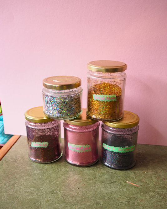 5 x Glitter jars