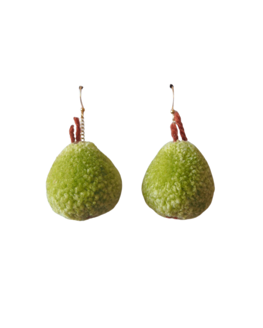 Pear Pom Pom Earrings Sample Sale