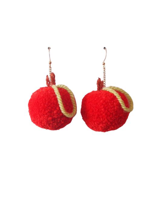 Apple Pom Pom Earrings Sample Sale