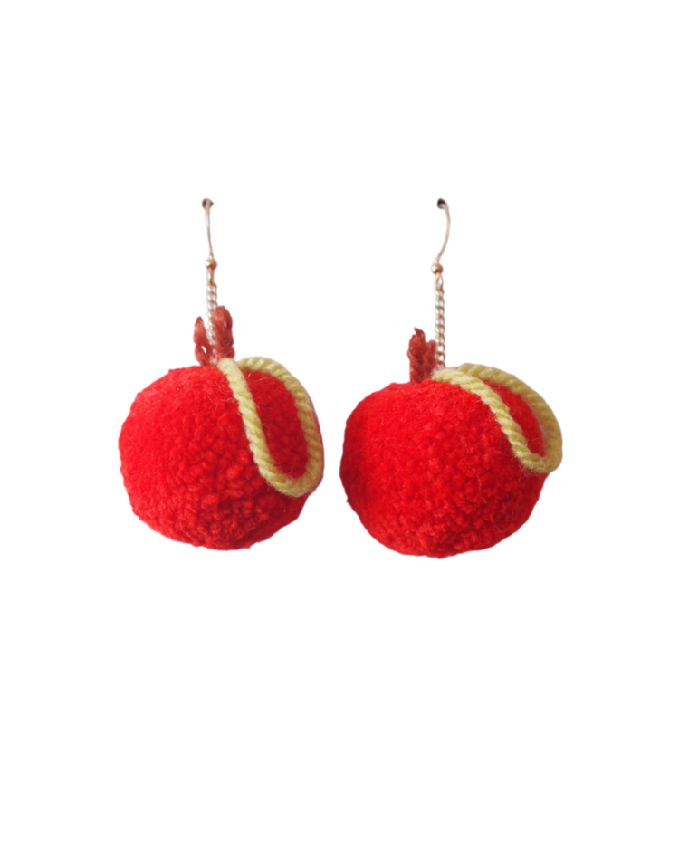 Apple Pom Pom Earrings Sample Sale