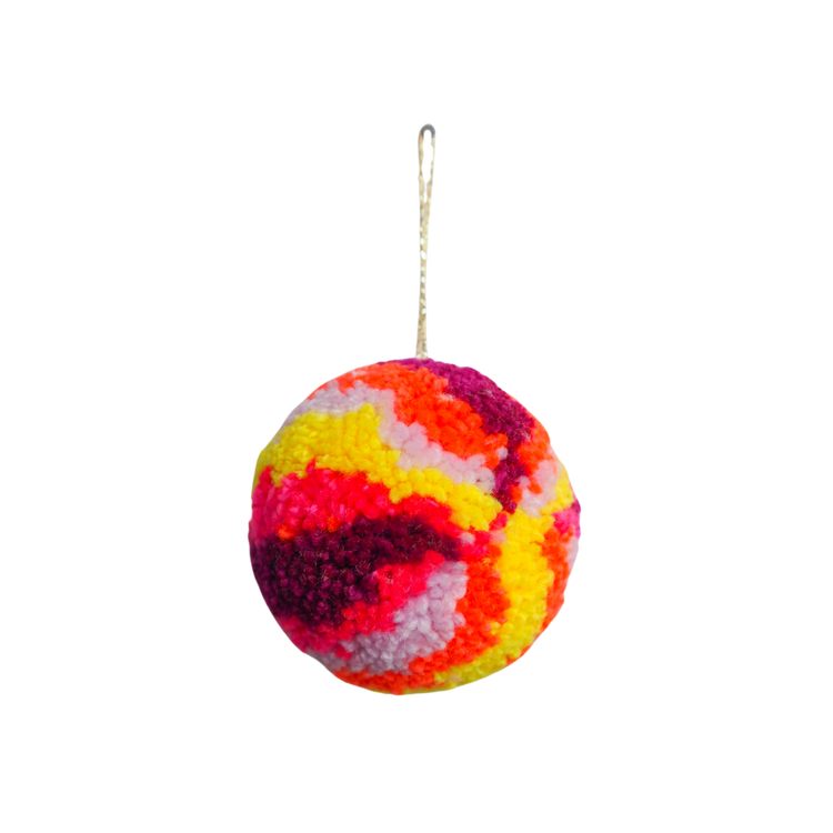 Handmade Pom Pom Bauble Decoration - Christmas