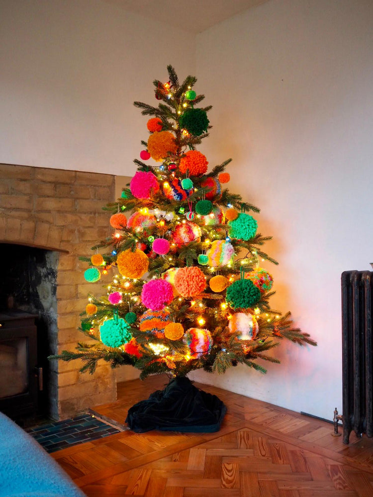Giant Hanging Pom Pom Baubles - 13cm - Set of 6