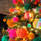 Giant Hanging Pom Pom Baubles - 13cm - Set of 6