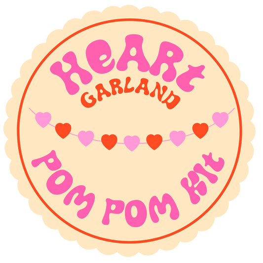 Heart Pom Pom Garland Kit - Makes at least 12 hearts