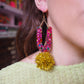 Rainbow Arch Tinsel Earrings - Gold Tinsel - 1 READY TO SHIP