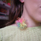 Mini Yellow, Blue & Pink Tinsel Earrings