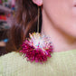 Iridescent & Pink Tinsel Earrings - 1 READY TO SHIP