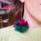 Pink & Teal Tinsel Earrings  - 1 READY TO SHIP