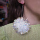 Iridescent Tinsel Pom Pom Earrings